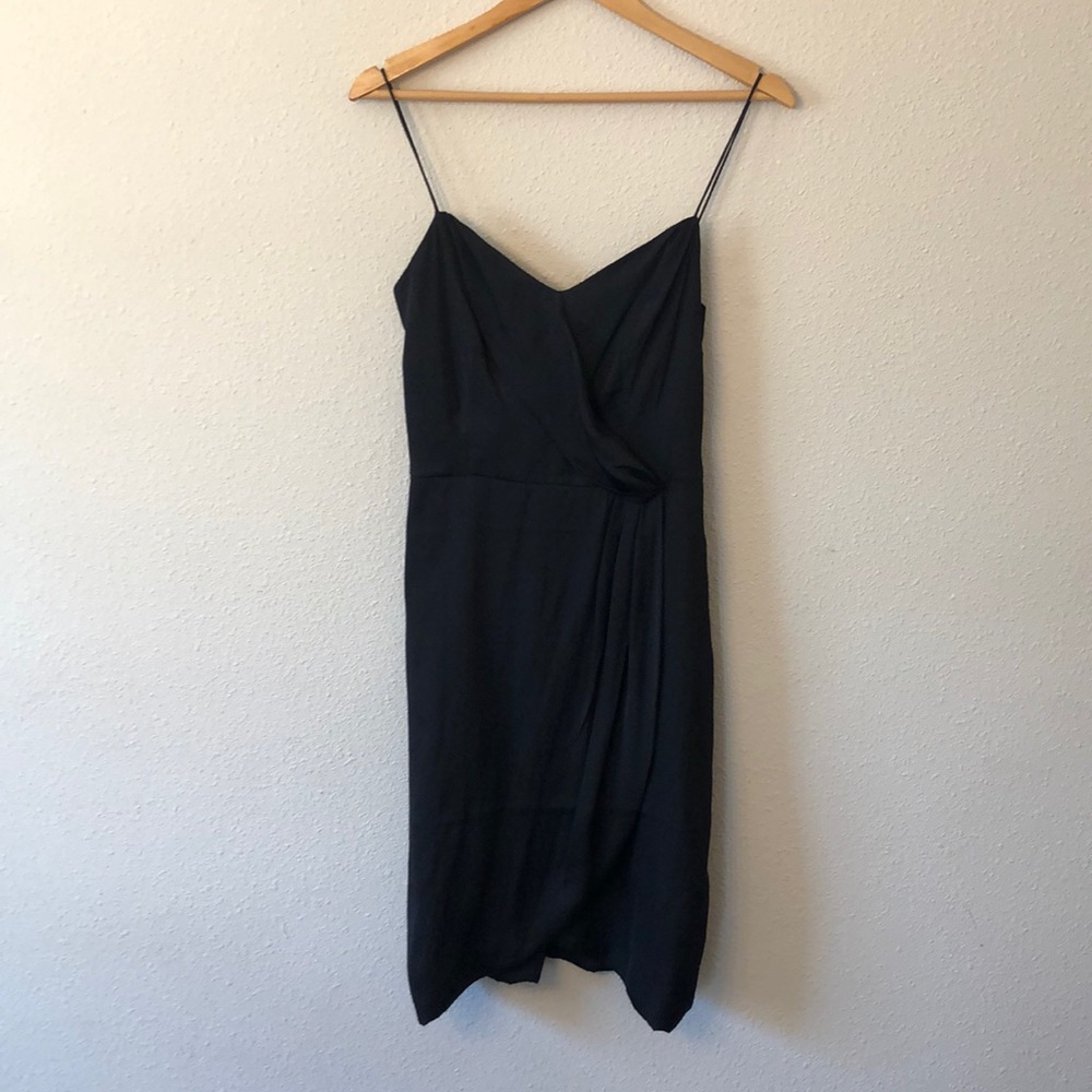 Black Satin Spaghetti Strap Mini